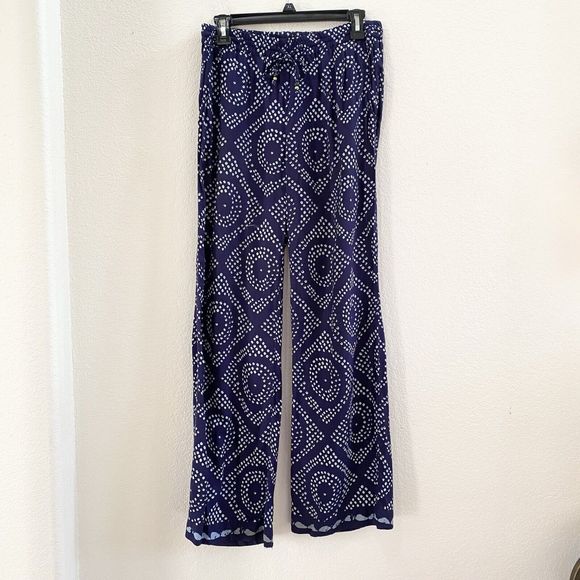 Sanctuary Womens Pants Blue‎ White Dots Drawstring Pockets Pull On Size Medium - Picture 4 of 11
